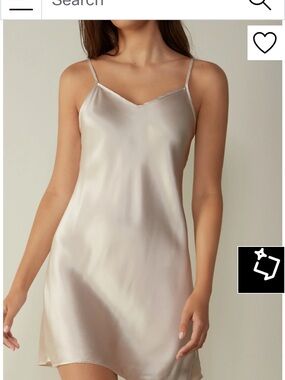intimissimi Satin Slip Chemise in Champagne-Beige
